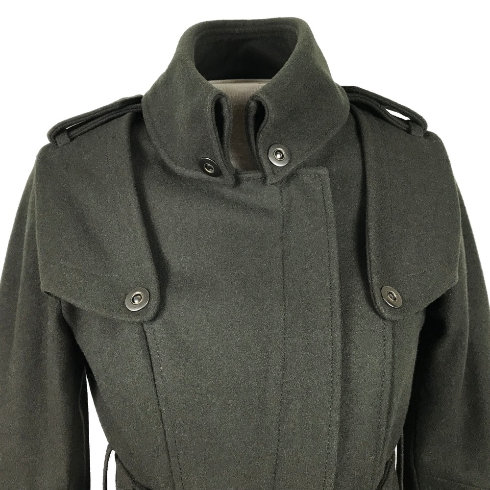 BEDO Femme Olive Green Wool Military Peacoat S - Picture 6 of 7